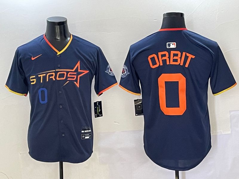 Men Houston Astros #0 Orbit Drak Blue Three generations Joint Name 2025 Nike MLB Jersey style 8